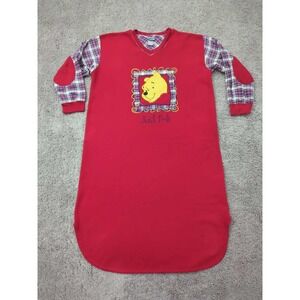 Vintage Winnie The Pooh‎ Sleep Shirt Dress Womens XL Red Just Pooh Comfort